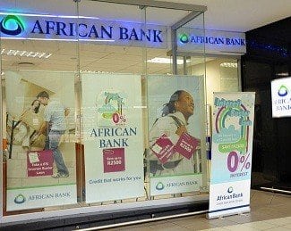 Window advertising cash loans at African Bank